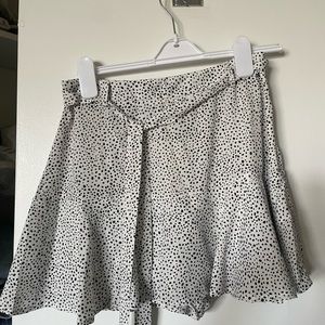 White & Black Polka Dot Skort